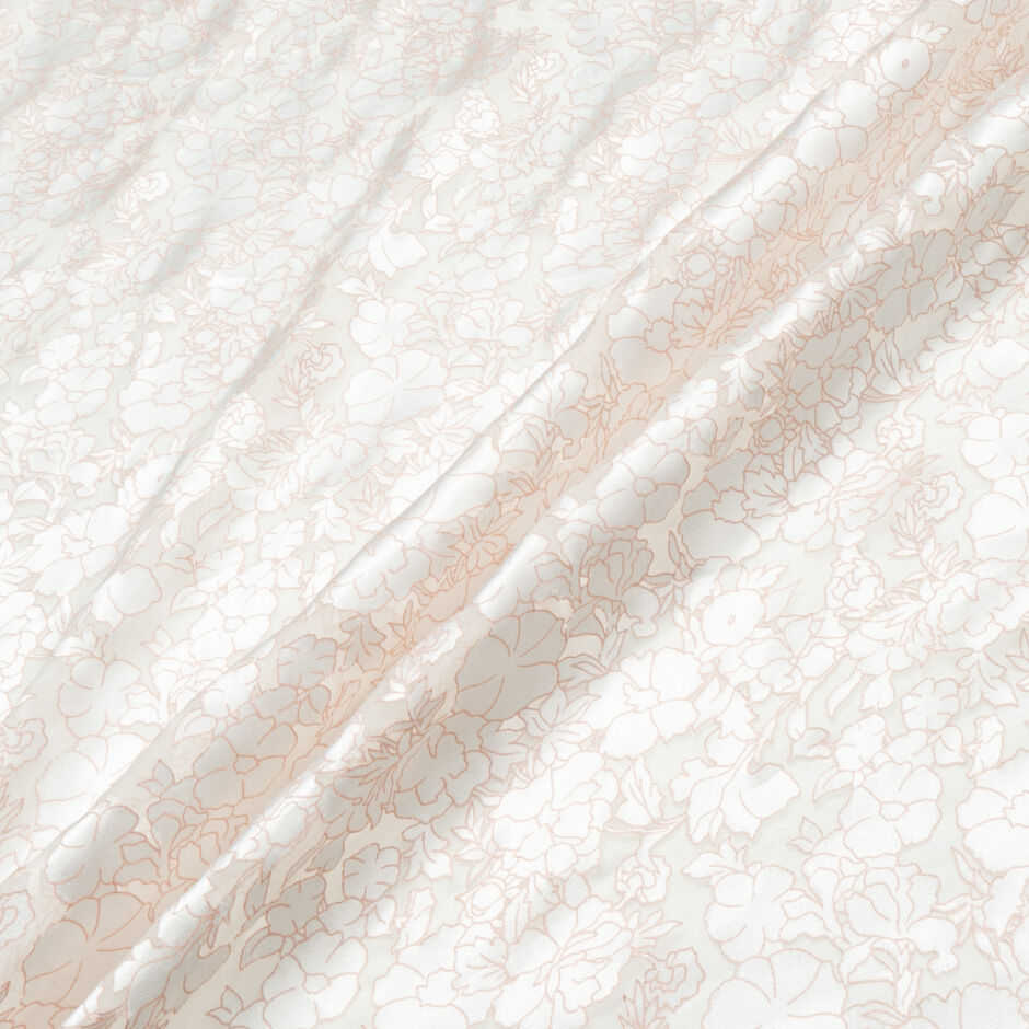 White Satin Floral Burnt Out Georgette (A 2.70m Piece)