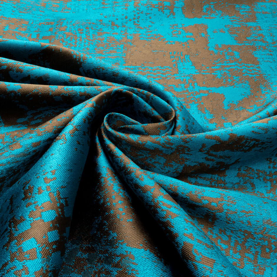 Brown & Turquoise Abstract Brocade