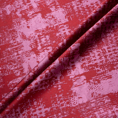 Pink & Cherry Red Two-Tone Abstract Brocade
