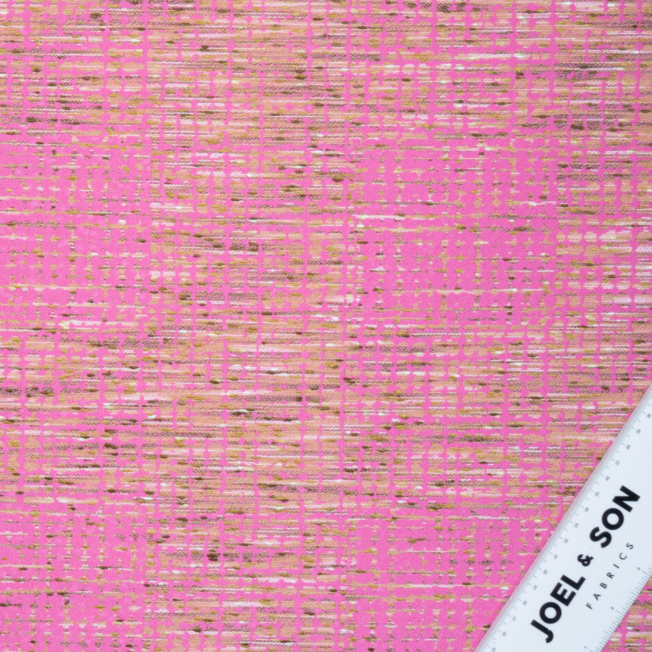 Candy Pink & Oatmeal Abstract Brocade