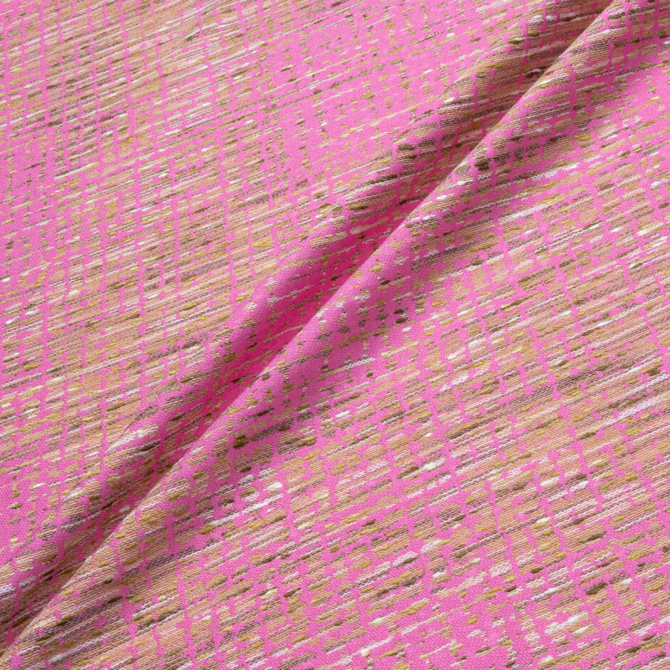 Candy Pink & Oatmeal Abstract Brocade