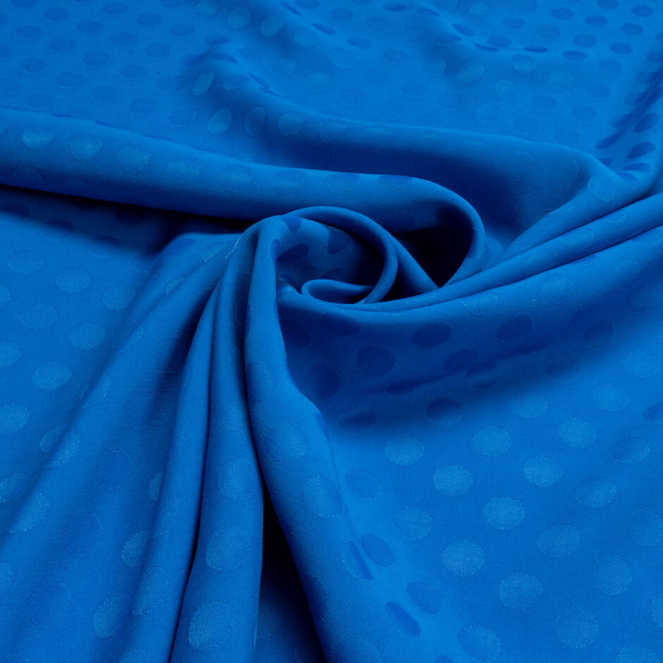 Royal Blue Spot Jacquard Microfibre (A 2m Piece)