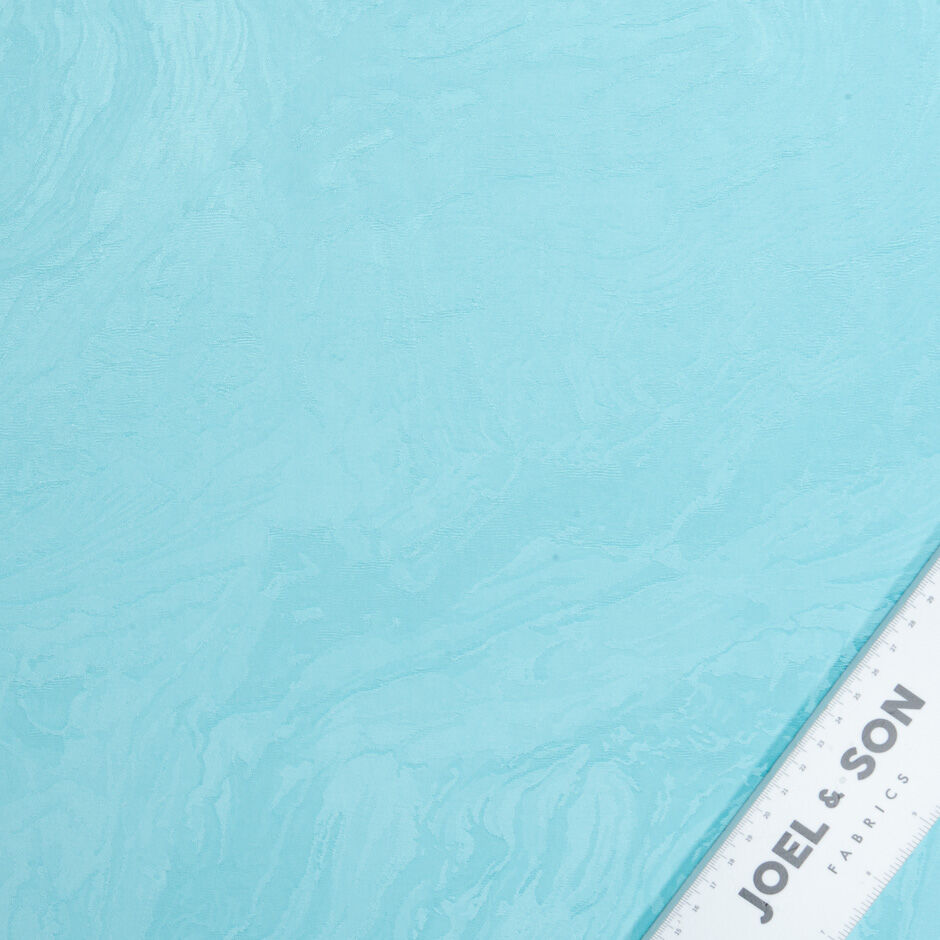 Soft Turquoise Abstract Jacquard Microfibre Crêpe