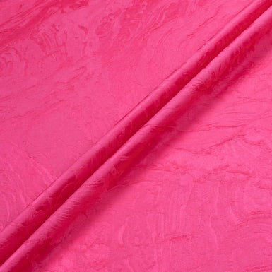 Bright Fuchsia Pink Jacquard Microfibre Crêpe