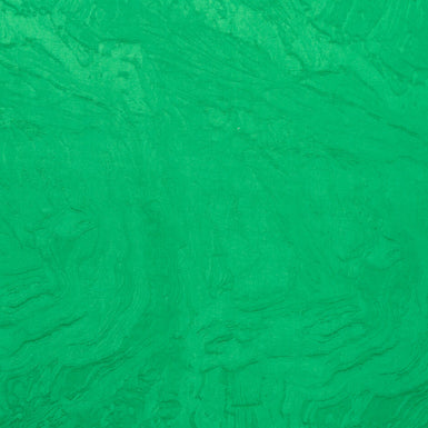 Emerald Green Abstract Jacquard Microfibre Crêpe