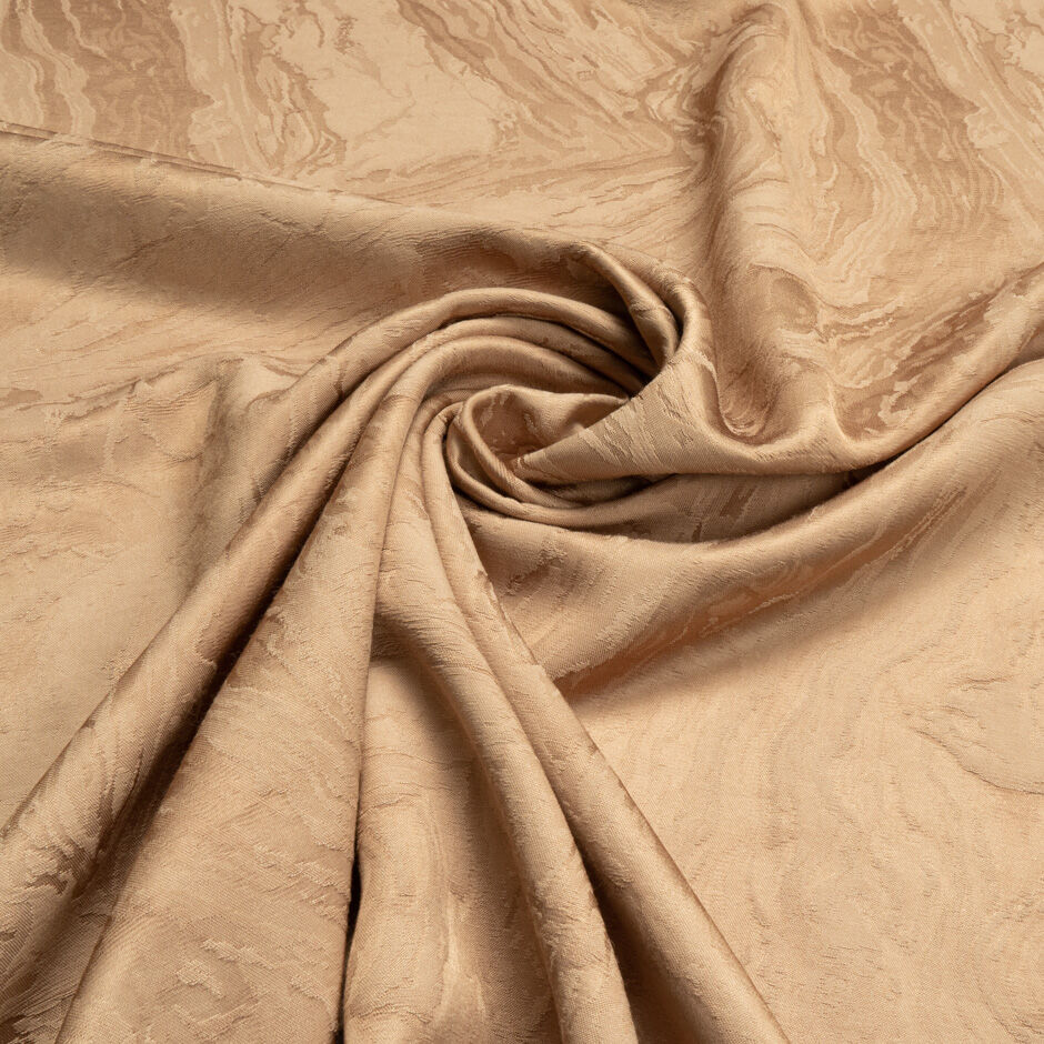 Caramel Abstract Jacquard Crêpe Microfibre