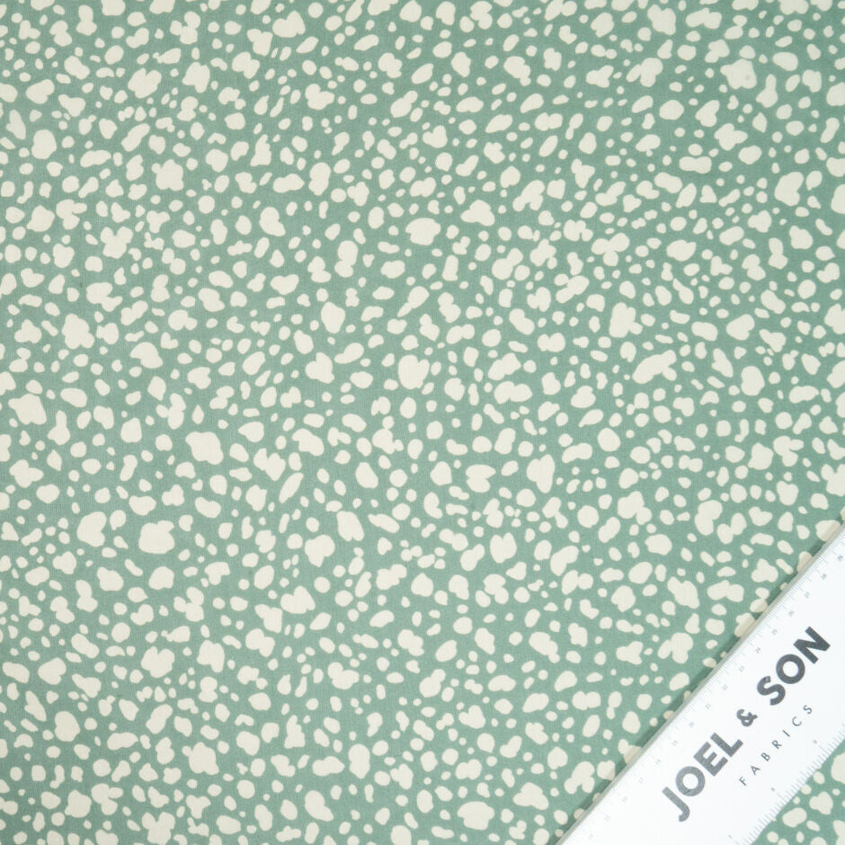 Green & Vanilla Animal Printed Pure Silk Georgette