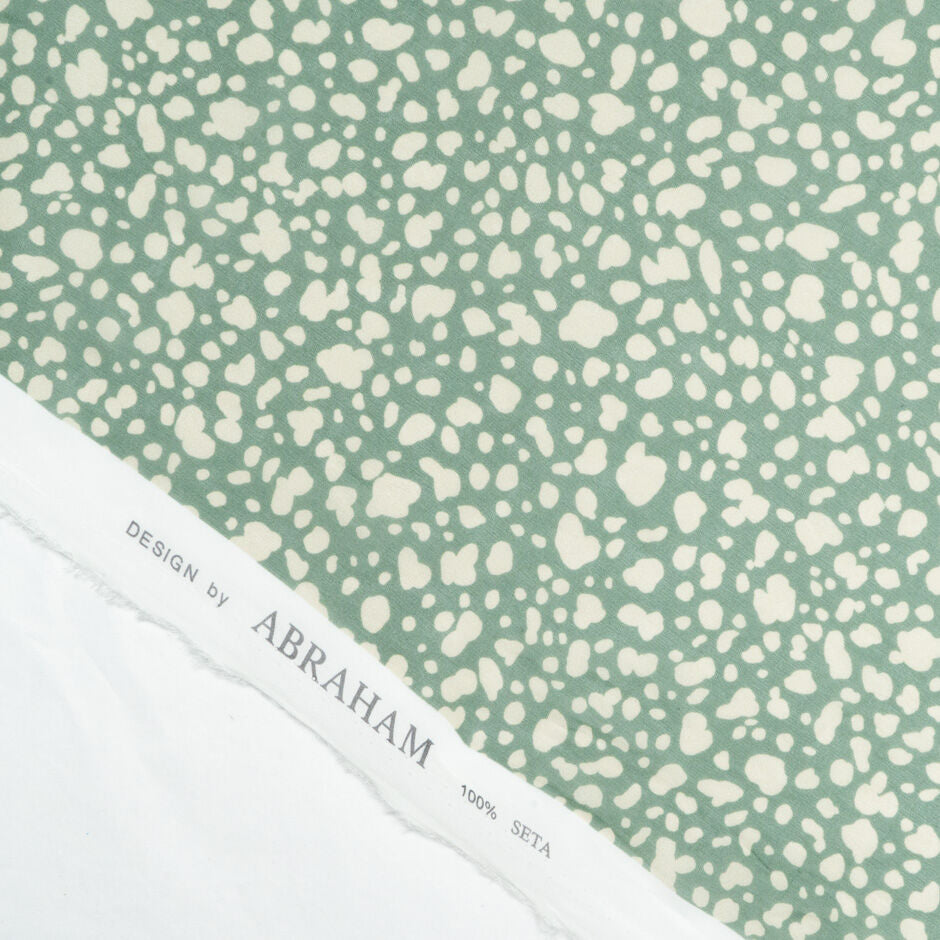 Green & Vanilla Animal Printed Pure Silk Georgette