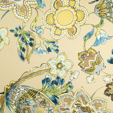 Multi Floral Printed Soft Beige Silk Georgette