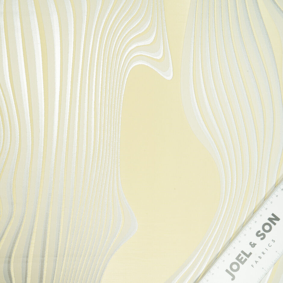 Pale Yellow & Silver Metallic Mixed Fibre Brocade