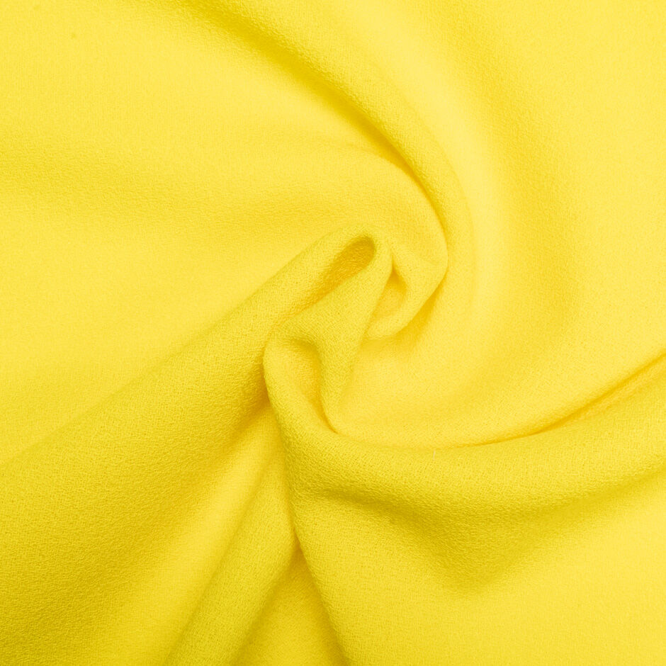 Bright Yellow Single Wool Crêpe