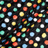 Multi-Coloured Spotted Black Pure Silk Satin