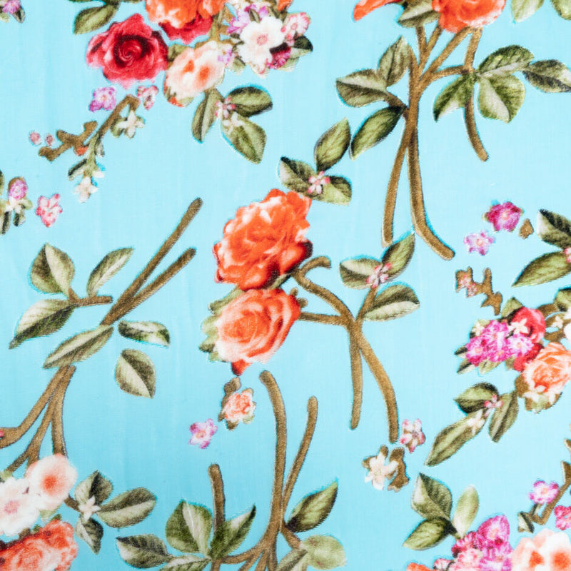 Devore Floral Pattern Rose Floral Vision Printed Fabric | Shop Devoré Velvet
