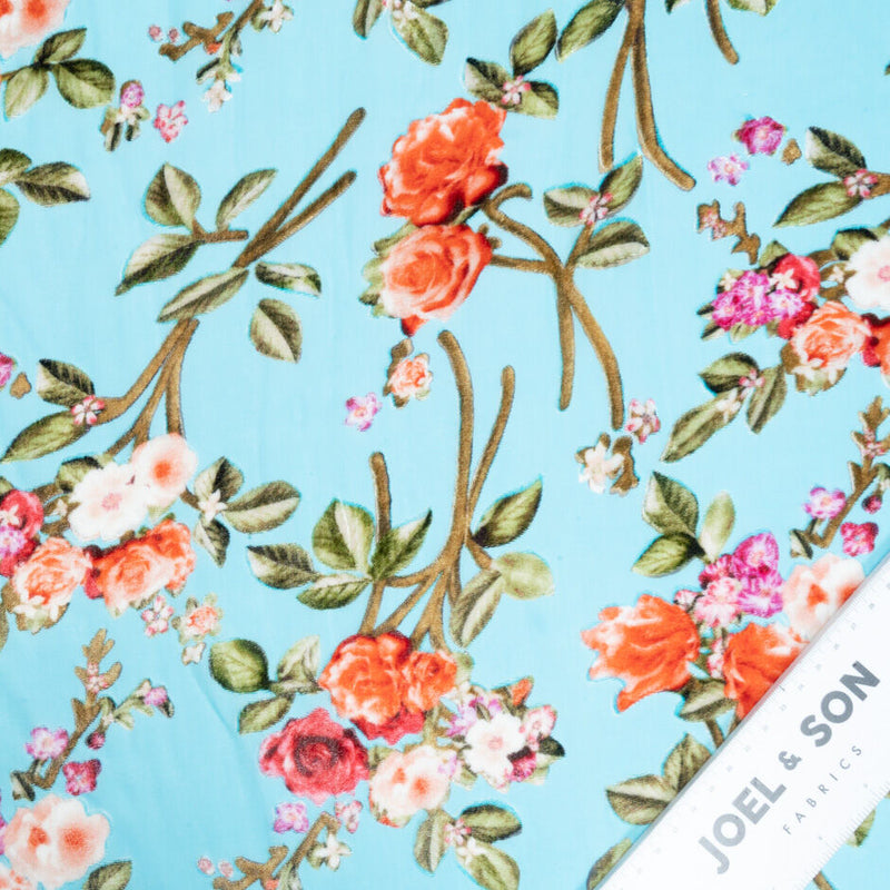 Devore Floral Pattern Rose Floral Vision Printed Fabric | Shop Devoré Velvet