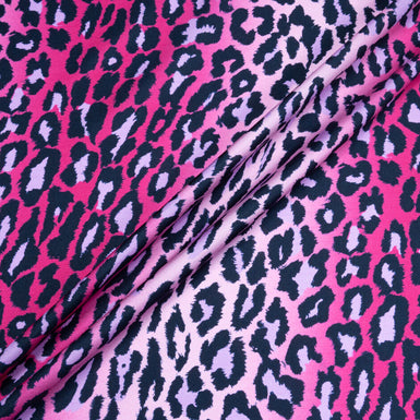 Multi Pink & Black Animal Printed Silk Twill