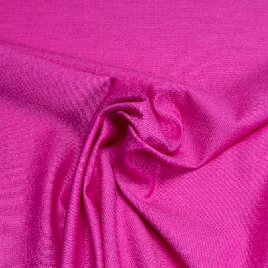 Bright Fuchsia Pink Wool Gaberdine