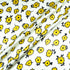 Yellow & Black Floral Printed White Silk Jacquard
