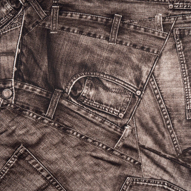 Brown Jeans Printed Pure Cotton