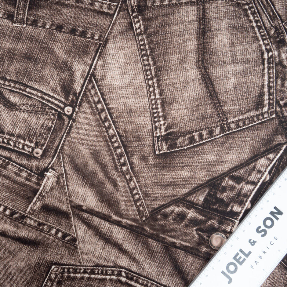 Brown Jeans Printed Pure Cotton