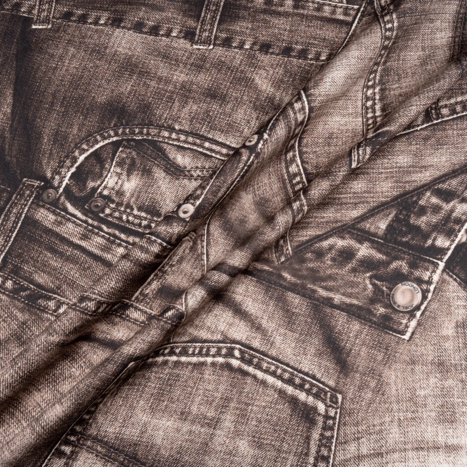 Brown Jeans Printed Pure Cotton