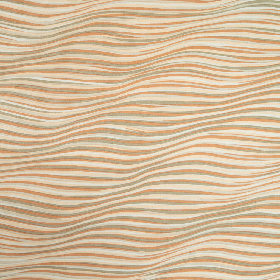 Beige, Brown & Khaki Wave Printed Silk Georgette