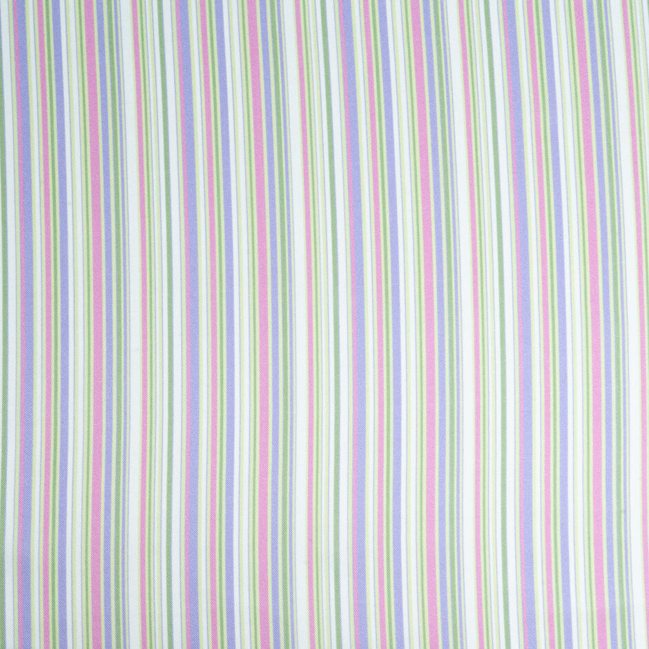 Pastel Coloured Striped Pure Silk Twill