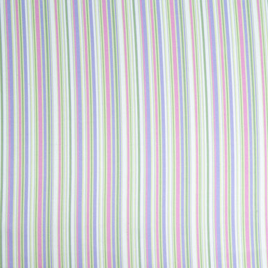 Pastel Coloured Striped Pure Silk Twill