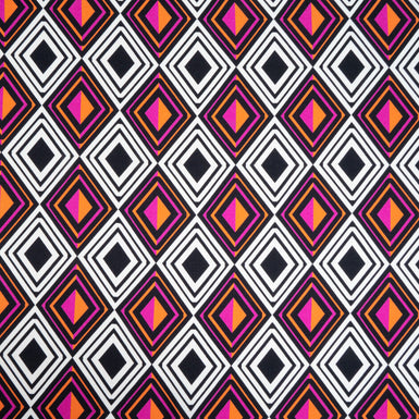 Orange/Pink Geometric Printed Silk Twill