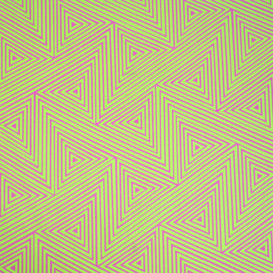 Fuchsia Pink & Bright Green Geometric Printed Silk Twill