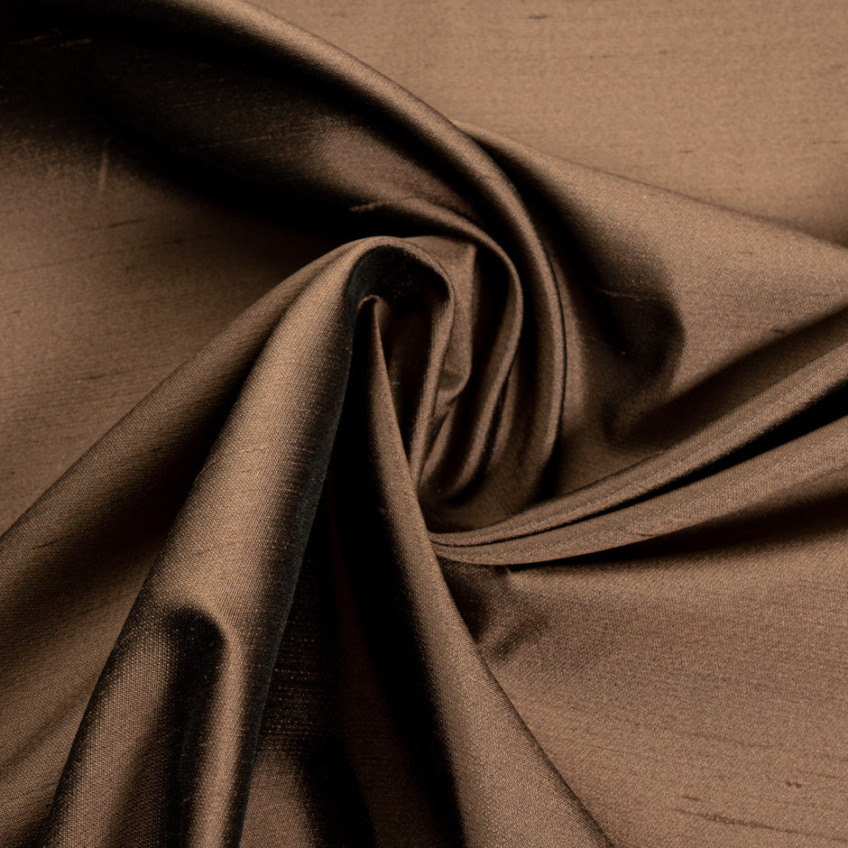 Mocha Brown Pure Silk Shantung