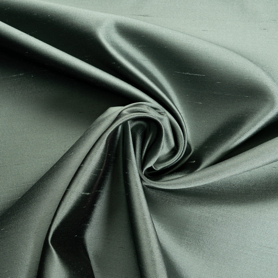 Deep Thyme Green Pure Silk Shantung
