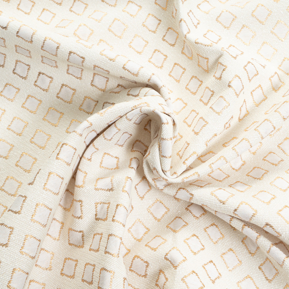 Metallic Gold Diamond Cotton & Linen Blend
