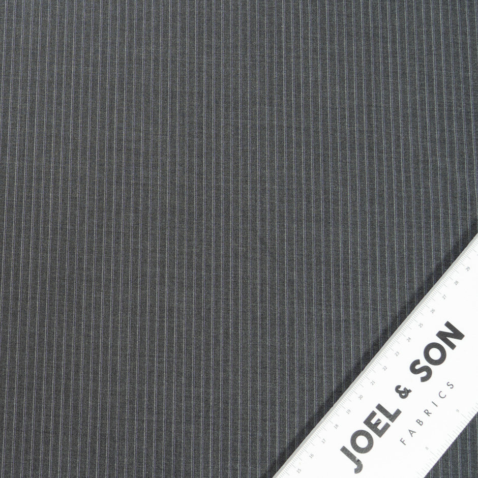 Grey Pinstriped Super 150s Pure Wool