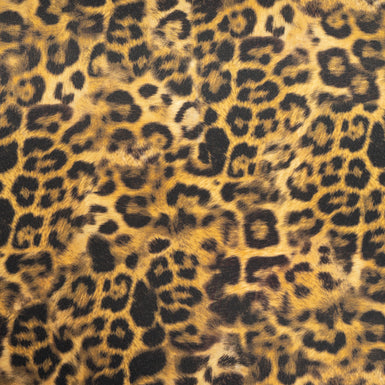 Rich Brown & Black Leopard Printed Silk Satin