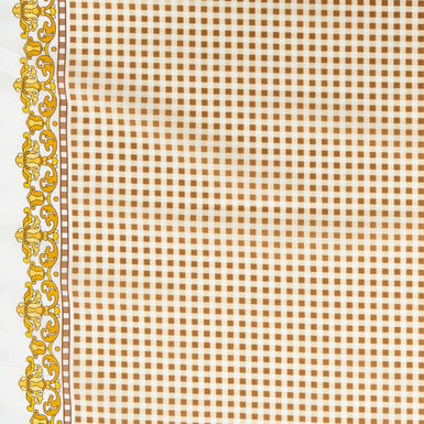 Brown Gingham Printed Luxury Cotton