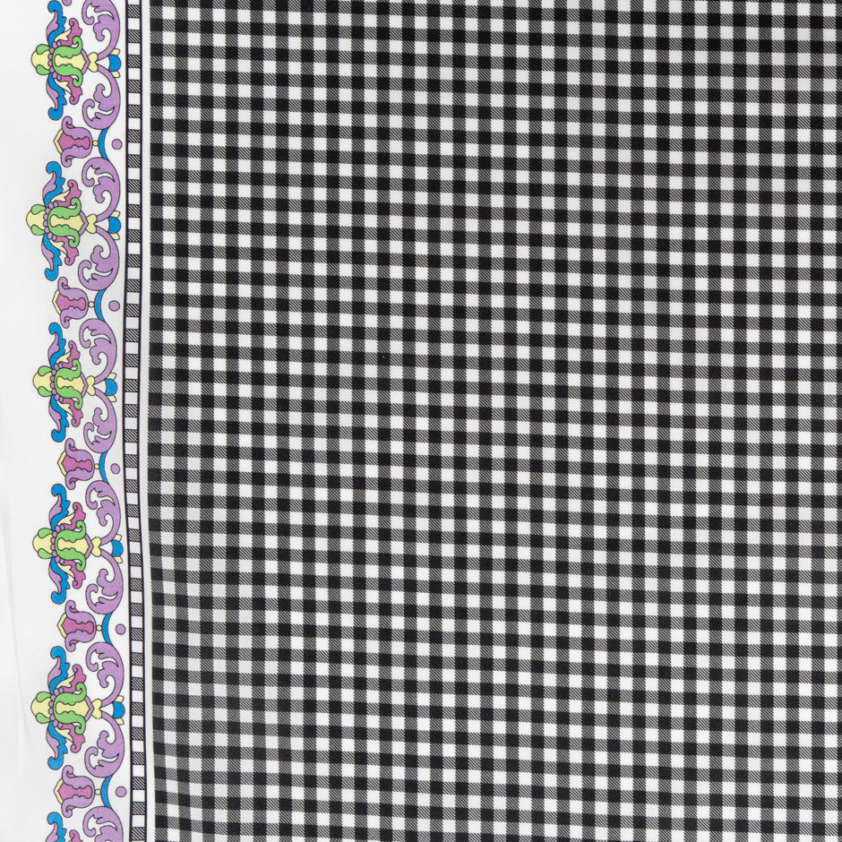 Black & White Gingham Printed Luxury Cotton