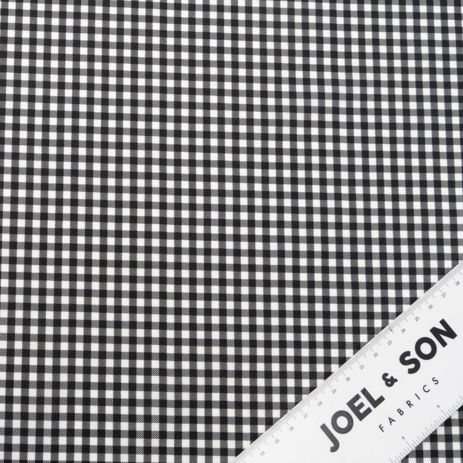 Black & White Gingham Printed Luxury Cotton