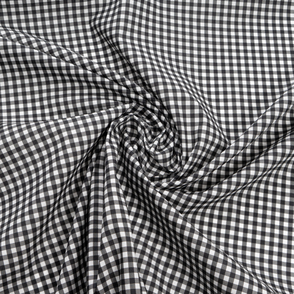 Black & White Gingham Printed Luxury Cotton