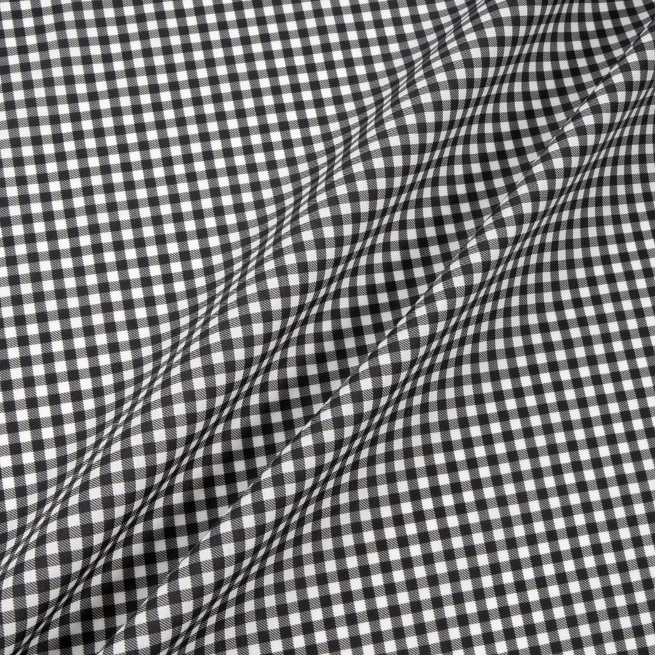 Black & White Gingham Printed Luxury Cotton