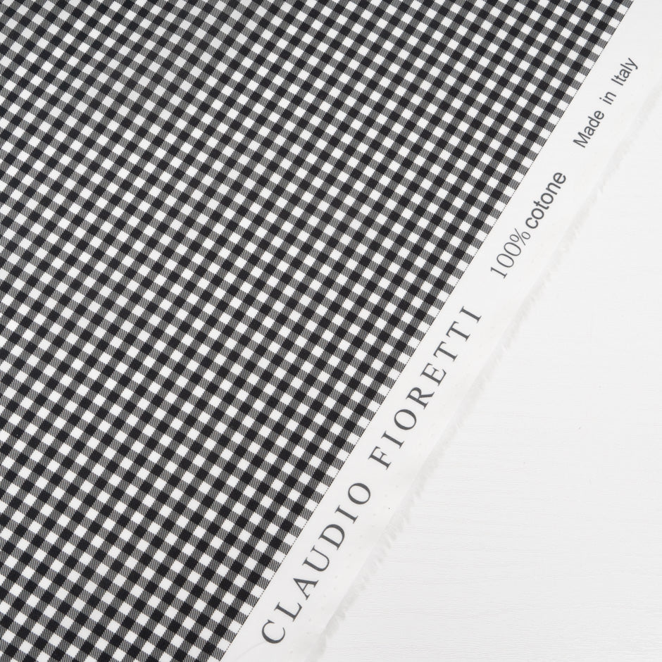 Black & White Gingham Printed Luxury Cotton