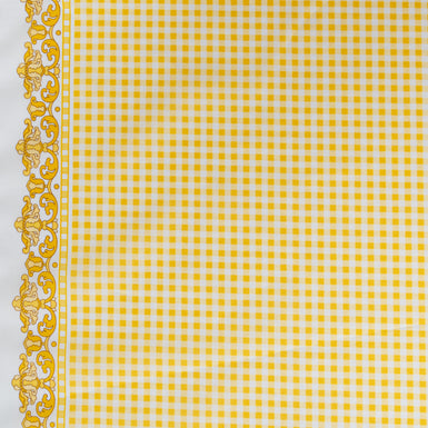 Canary Yellow Gingham Printed Cotton