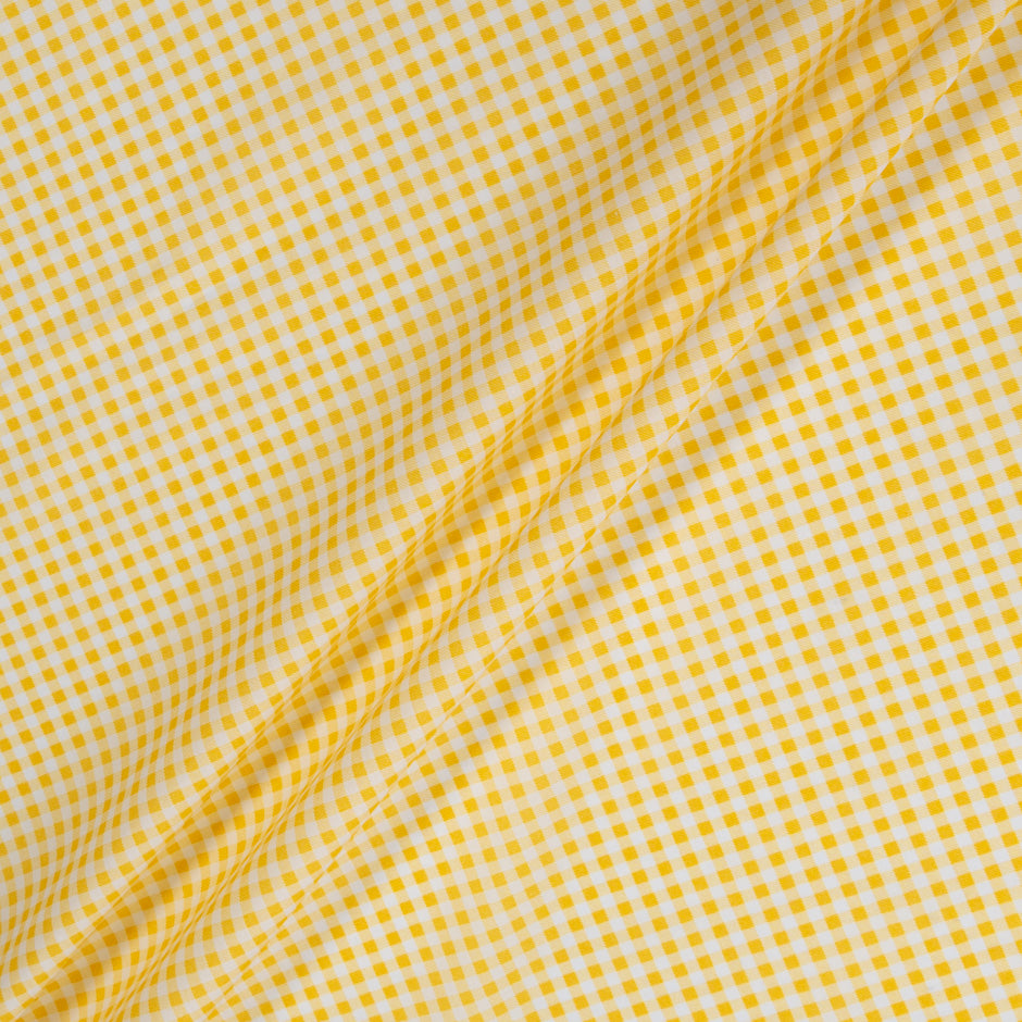Canary Yellow Gingham Printed Cotton (A 3m Piece)
