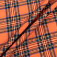 Orange Tartan Checkered Pure Wool