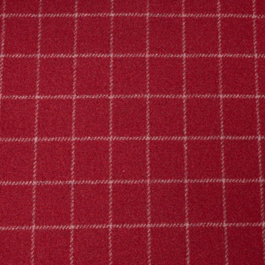 Ivory Checkered Maroon Wool Blend