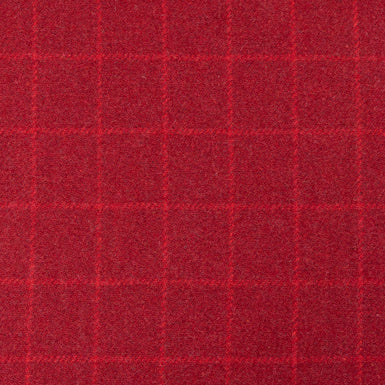 Red Checkered Deep Red Wool Blend