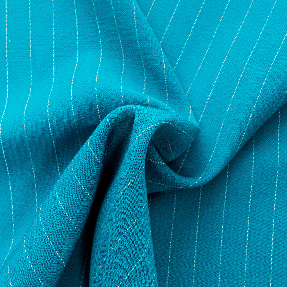Bright Teal Pinstriped Pure Wool