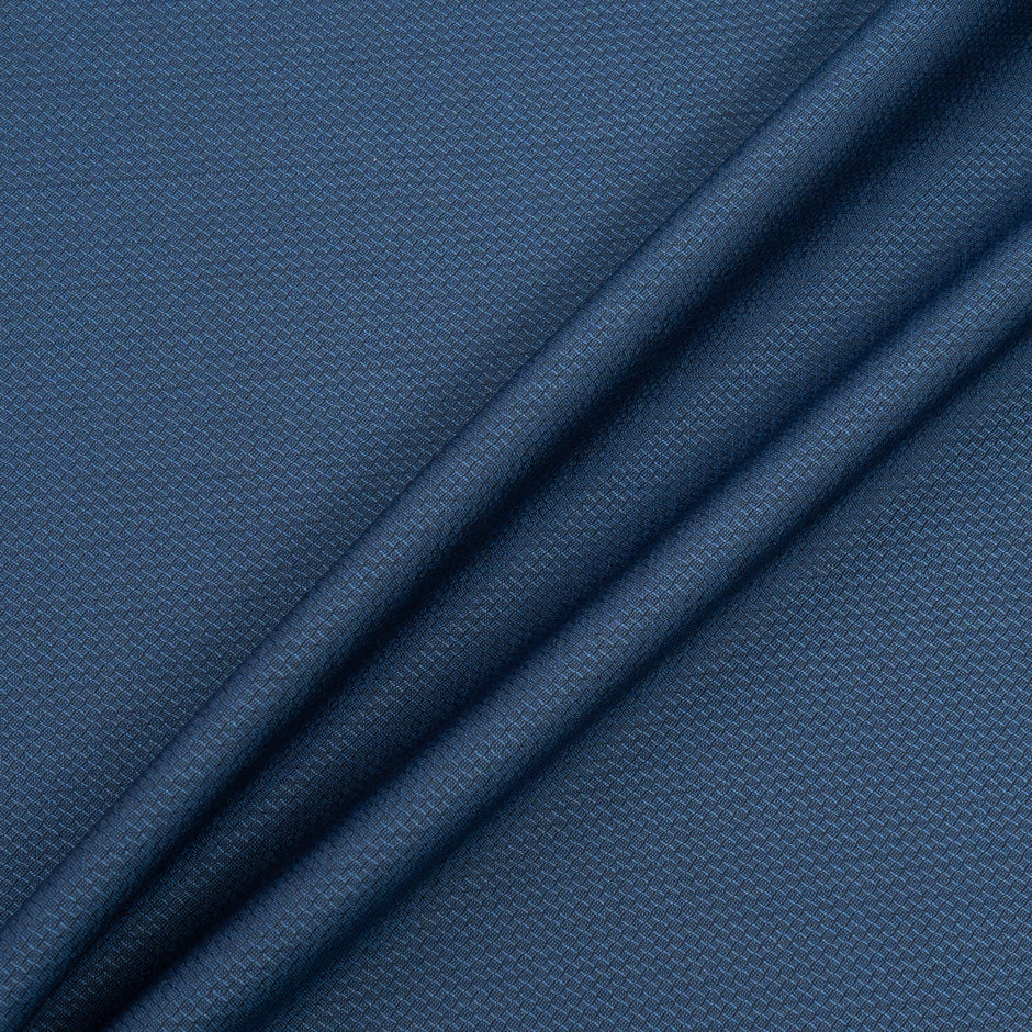 Dark Blue Herringbone Super 130s Pure Tropical Wool