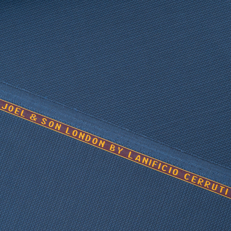 Dark Blue Herringbone Super 130s Pure Tropical Wool