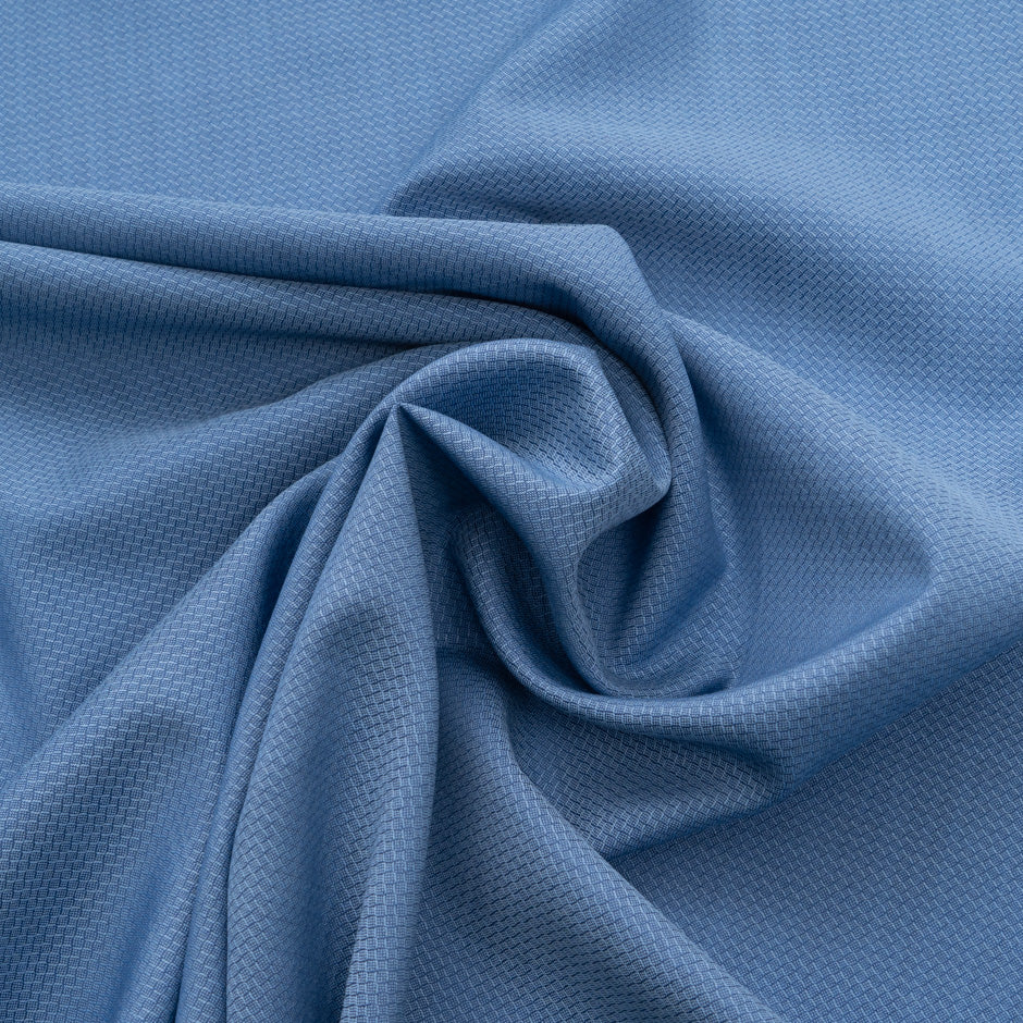 Deep Sky Blue Herringbone Super 130s Pure Tropical Wool