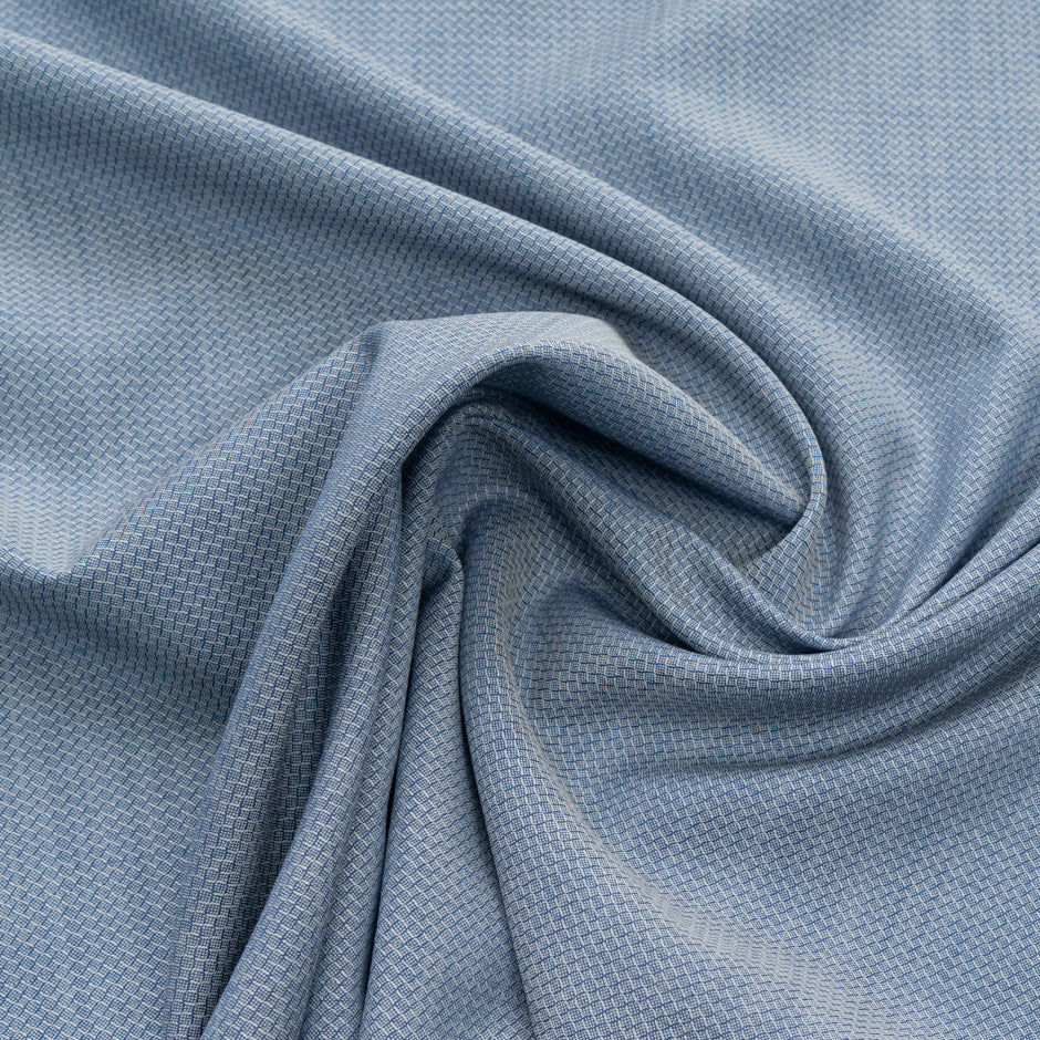 Soft Blue Herringbone Super 130s Pure Tropical Wool